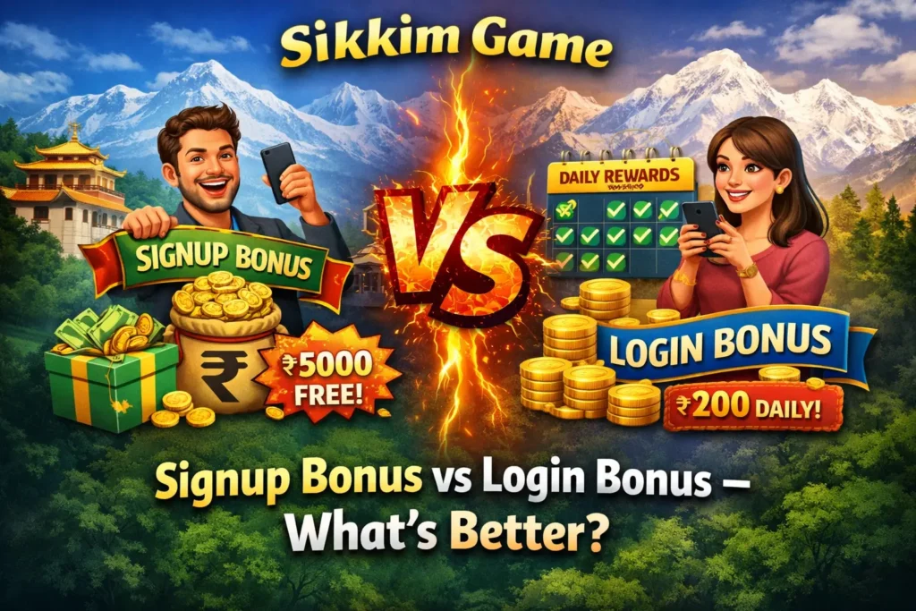 Sikkim Game Signup Bonus vs Login Bonus